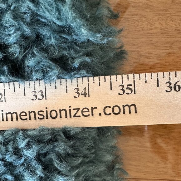 BCBGeneration Teddy Faux-Fur Blue-Green Coat L NWOT plush streetwear BOHO - Picture 16 of 16